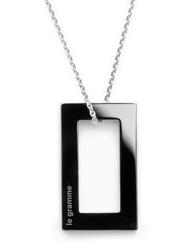 Le Gramme 2.1g Sterling Silver And Ceramic Pendant Necklace - Black