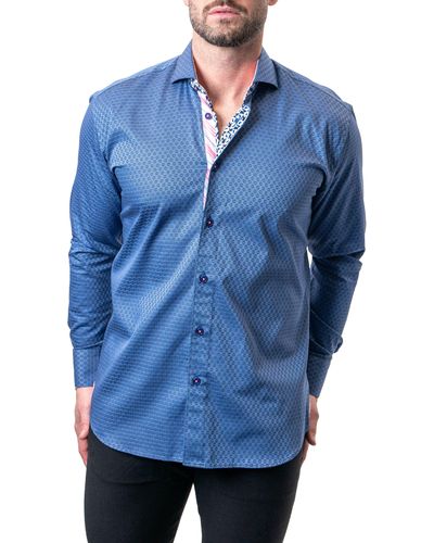 Maceoo Einstein Goal Contemporary Fit Button-up Shirt At Nordstrom - Blue