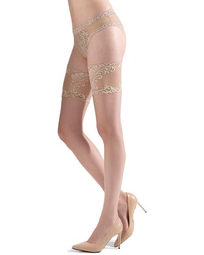 Natori Feathers 2-pack Stay-up Stockings - Natural