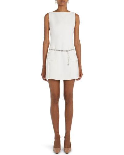 Versace Pocket Detail Sleeveless Minidress - White