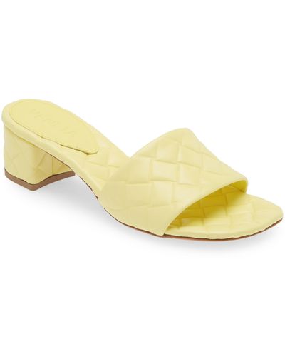 Bottega Veneta Intrecciato Embossed Slide Sandal - Yellow