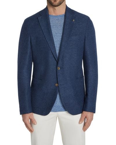 Jack Victor Hampton Solid Knit Wool & Linen Blend Sport Coat - Blue