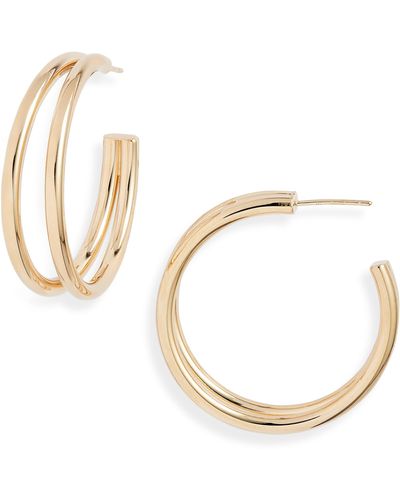 Jennifer Zeuner Calista Double Hoop Earrings - White