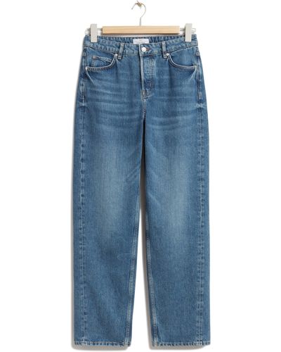 & Other Stories & Straight Leg Button Fly Jeans - Blue