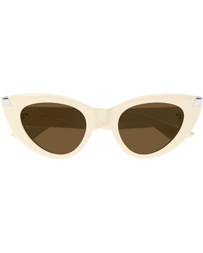 Alexander McQueen 50mm Cat Eye Sunglasses - White