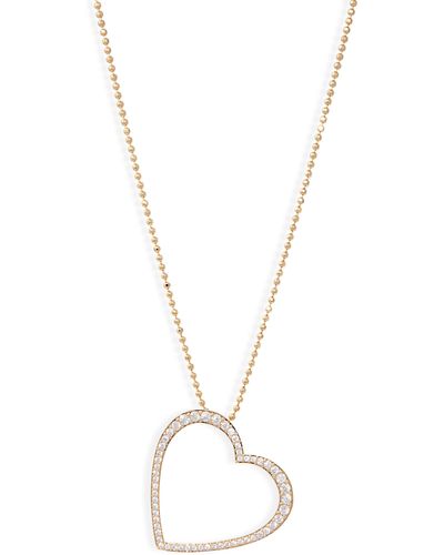 Nadri Pavé Cubic Zirconia Heart Pendant Necklace - Metallic
