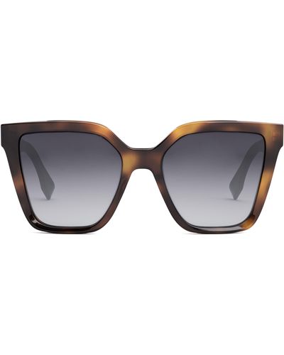 Fendi The Lettering 55mm Geometric Sunglasses - Multicolor