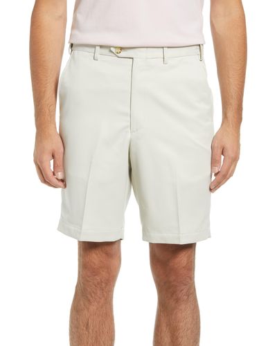 Berle Flat Front Shorts - White
