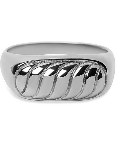 Argento Vivo Sterling Silver Argento Vivo Sterling Textured Signet Ring At Nordstrom - Metallic