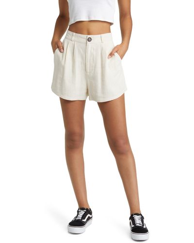 BP. Woven High Waist Shorts - Natural