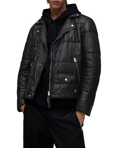 AllSaints Ryder Quilted Leather Moto Jacket - Black