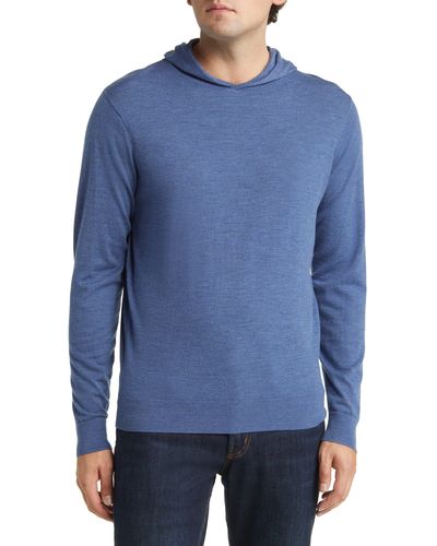 Peter Millar Crown Crafted Excursionist Flex Hoodie Sweater - Blue