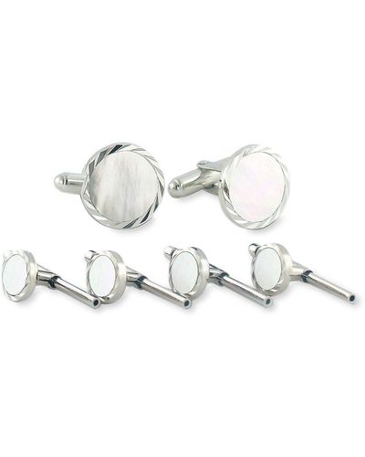 David Donahue Mother-of-pearl Cuff Link & Stud Set - Multicolor