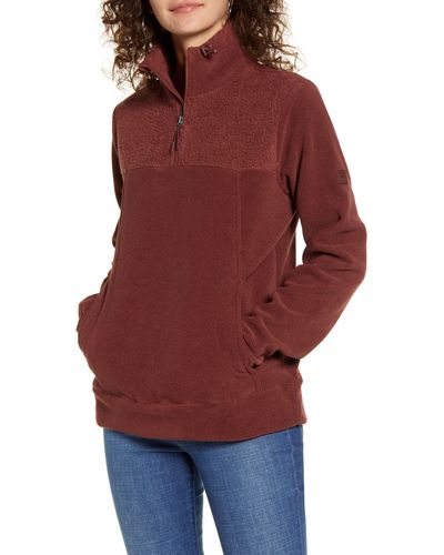 Billabong Boundary Fleece Quarter Zip Pullover - Red