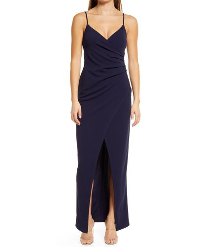 Lulus Sweetest Admirer Ruched Gown - Blue