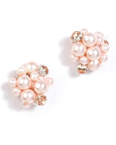 Deepa Gurnani Shefali Imitation Pearl Earrings - Pink