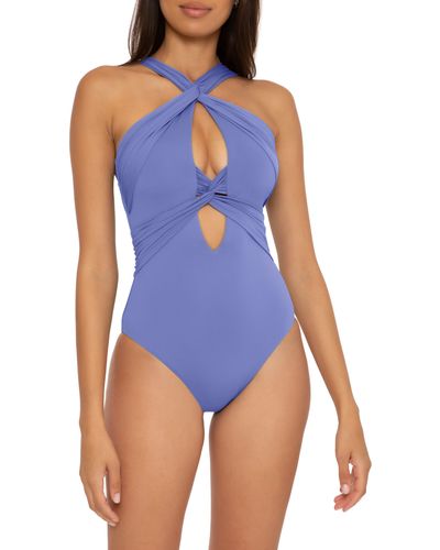Becca Color Code Twist One-piece Swimsuit - Blue