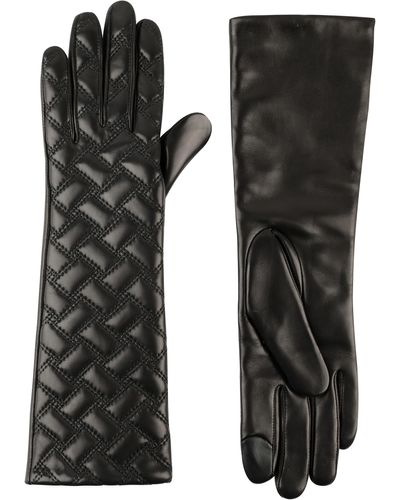 Kurt Geiger Long Quilted Leather Gloves - Black