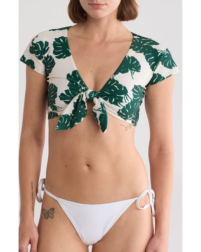 La DoubleJ Floral Bikini Top - Green