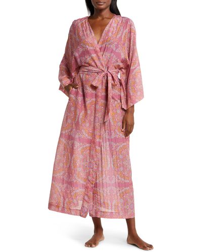 Papinelle Ines Cotton & Silk Robe - Pink