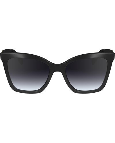 Longchamp Le Pliage 54mm Gradient Cat Eye Sunglasses - Black