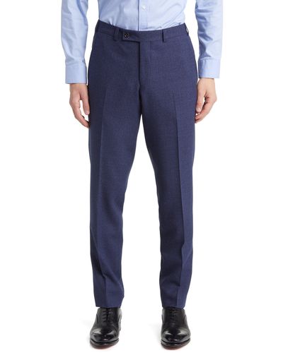 Ted Baker Jerome Flat Front Wool Dress Pants - Blue