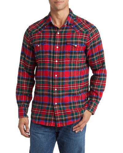 Polo Ralph Lauren Classic Fit Plaid Flannel Button-up Western Shirt - Red