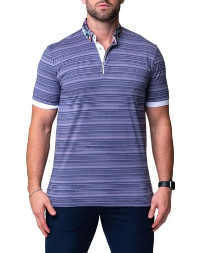Maceoo Mozartbayu Short Sleeve Cotton Polo At Nordstrom - Blue