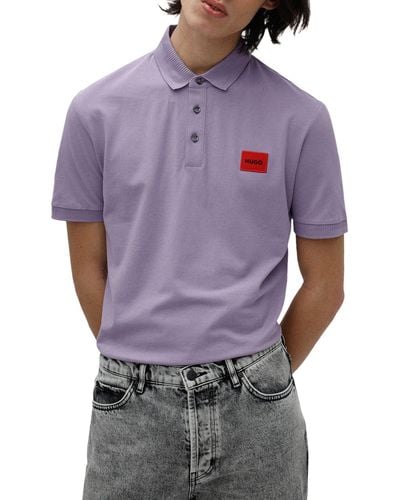 HUGO Deres Slim Fit Cotton Polo - Purple