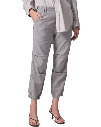 Citizens of Humanity Agni Crop Twill Utility Pants - Gray