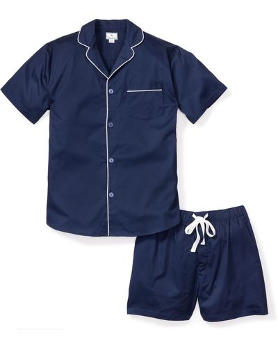 Petite Plume Cotton Short Pajamas - Blue