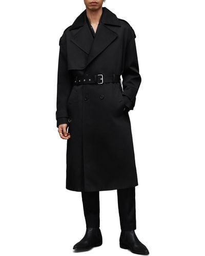 AllSaints Spencer Belted Trench Coat - Black