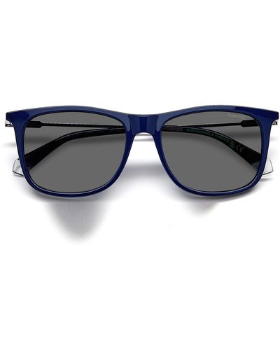 Polaroid 55mm Polarized Rectangular Sunglasses - Blue