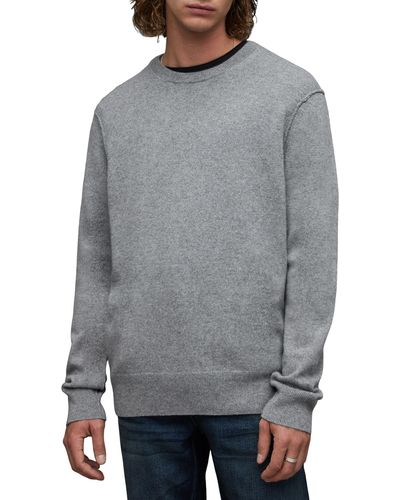 AllSaints Finn Cashmere & Wool Crewneck Sweater - Gray
