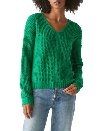 Michael Stars Kelsie V-neck Sweater - Green