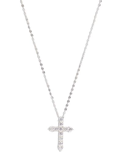 Nadri Cross Pendant Necklace - Blue