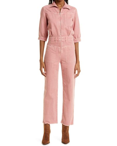 Ba&sh Dova Cotton & Linen Jumpsuit - Pink