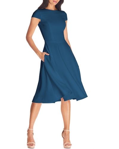 Dress the Population Livia Fit & Flare Dress - Blue