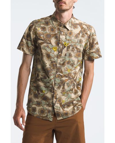 The North Face Baytrail Pattern Short Sleeve Button-up Shirt - Brown