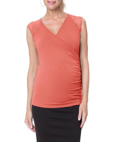 Stowaway Collection Chelsea Maternity/nursing Tank - Red