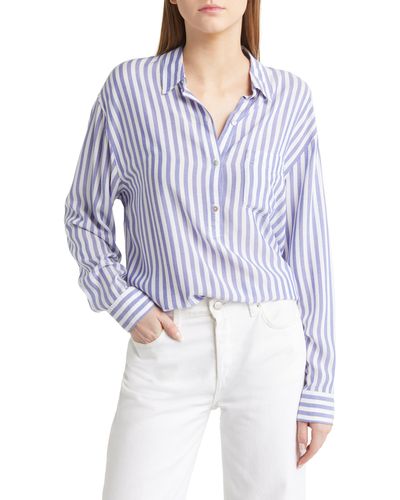 Rails Elle Stripe Popover Shirt - Blue