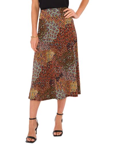 Chaus Mixed Paisley Print Skirt - Brown
