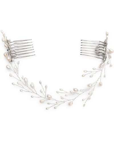 Brides & Hairpins Leona Pearl & Crystal Halo Comb - White