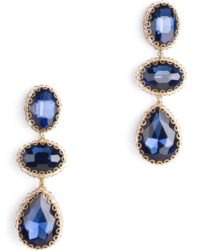 Deepa Gurnani Hadlee Drop Earrings - Blue