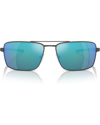 Scuderia Ferrari X 60mm Polarized Rectangular Sunglasses - Blue