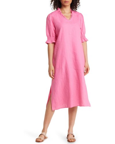 Masai Nydela Linen Shift Dress - Pink
