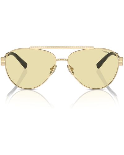 Tiffany & Co. 59mm Polarized Pilot Sunglasses - Natural