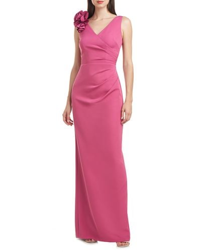 JS Collections Anais Sleeveless Column Gown - Pink