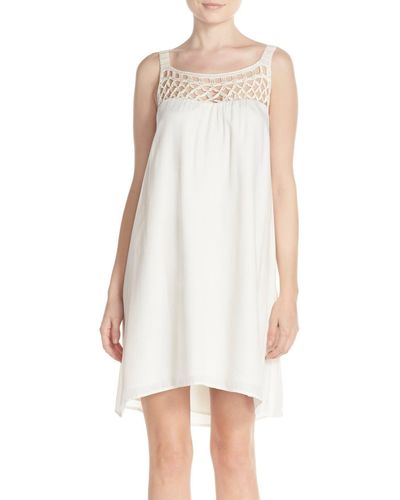 BB Dakota Bb Dakota 'may' Crochet Yoke Swing Dress - White