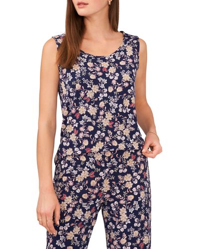 Chaus Floral Sleeveless Shell - Blue
